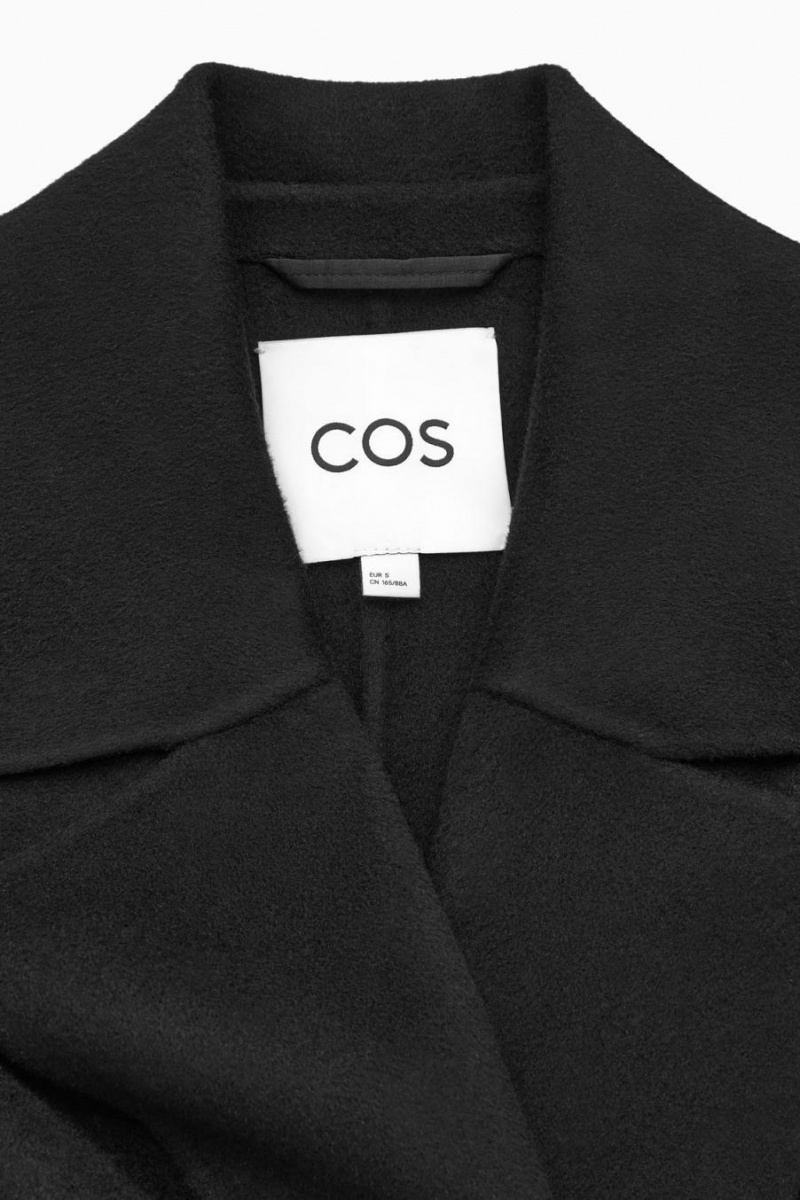 Palton Dama COS Belted Double-faced Lână Negrii | SCDHP-8731