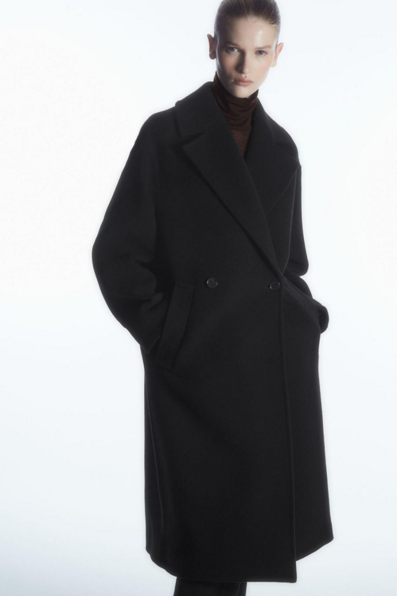 Palton Dama COS Oversized Double-breasted Negrii | HBGVL-4619