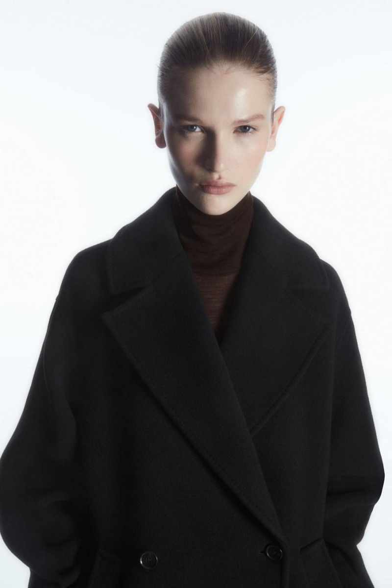 Palton Dama COS Oversized Double-breasted Negrii | HBGVL-4619
