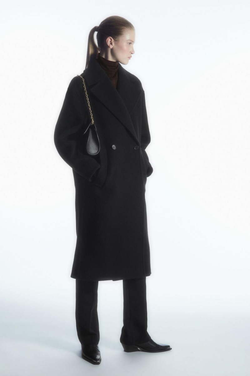 Palton Dama COS Oversized Double-breasted Negrii | HBGVL-4619