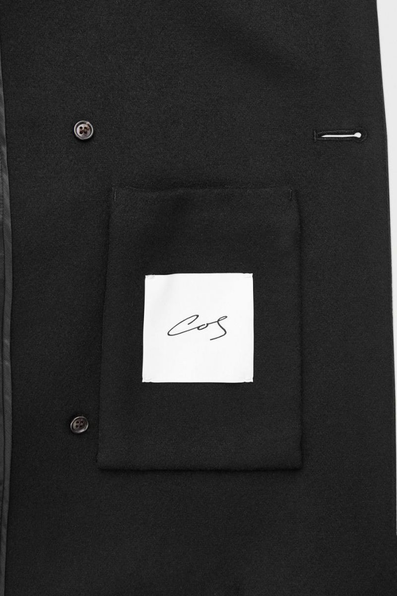 Palton Dama COS The Recycled-cashmere Trench Negrii | SEQZG-7952