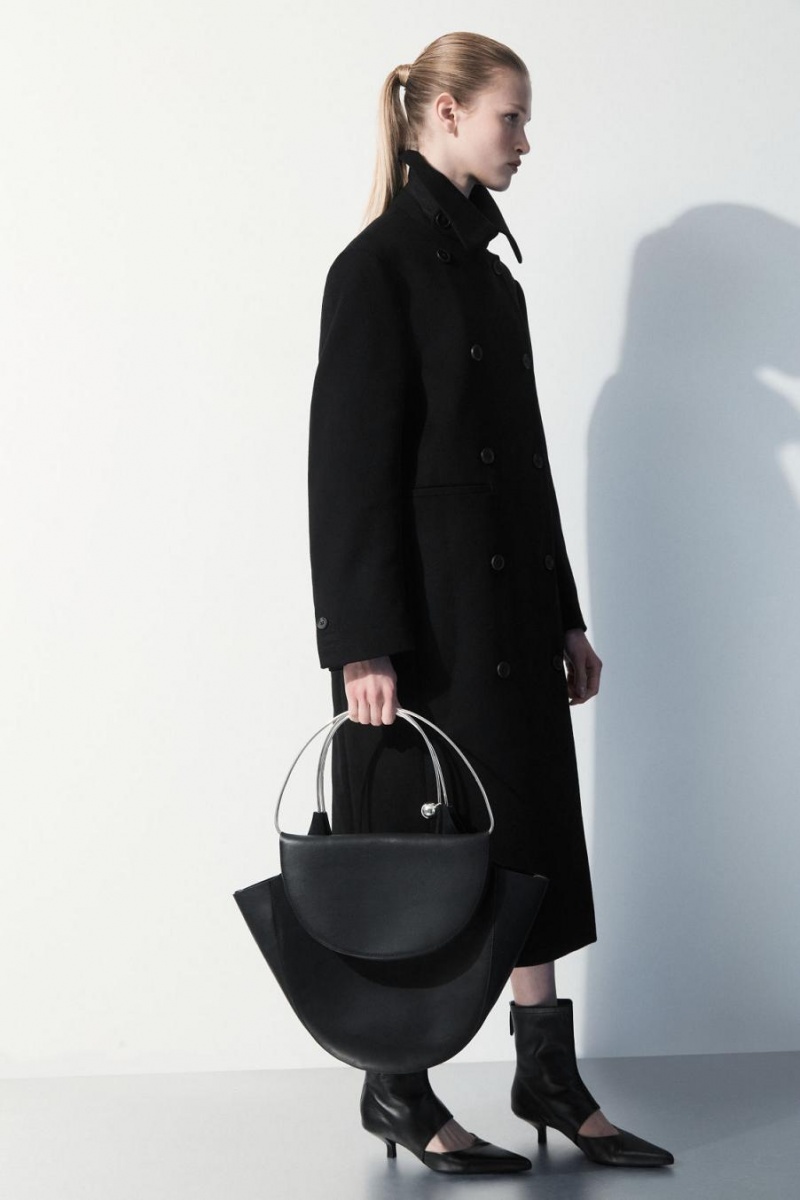 Palton Dama COS The Recycled-cashmere Trench Negrii | SEQZG-7952