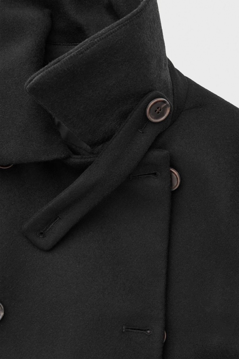 Palton Dama COS The Recycled-cashmere Trench Negrii | SEQZG-7952