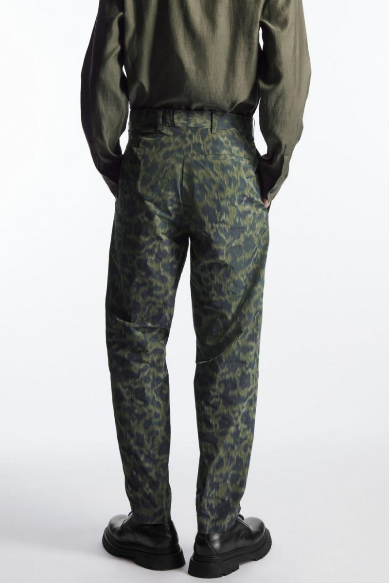 Pantaloni Barbati COS Animal-jacquard - Drept Kaki Verzi Deschis | NLGHI-9083