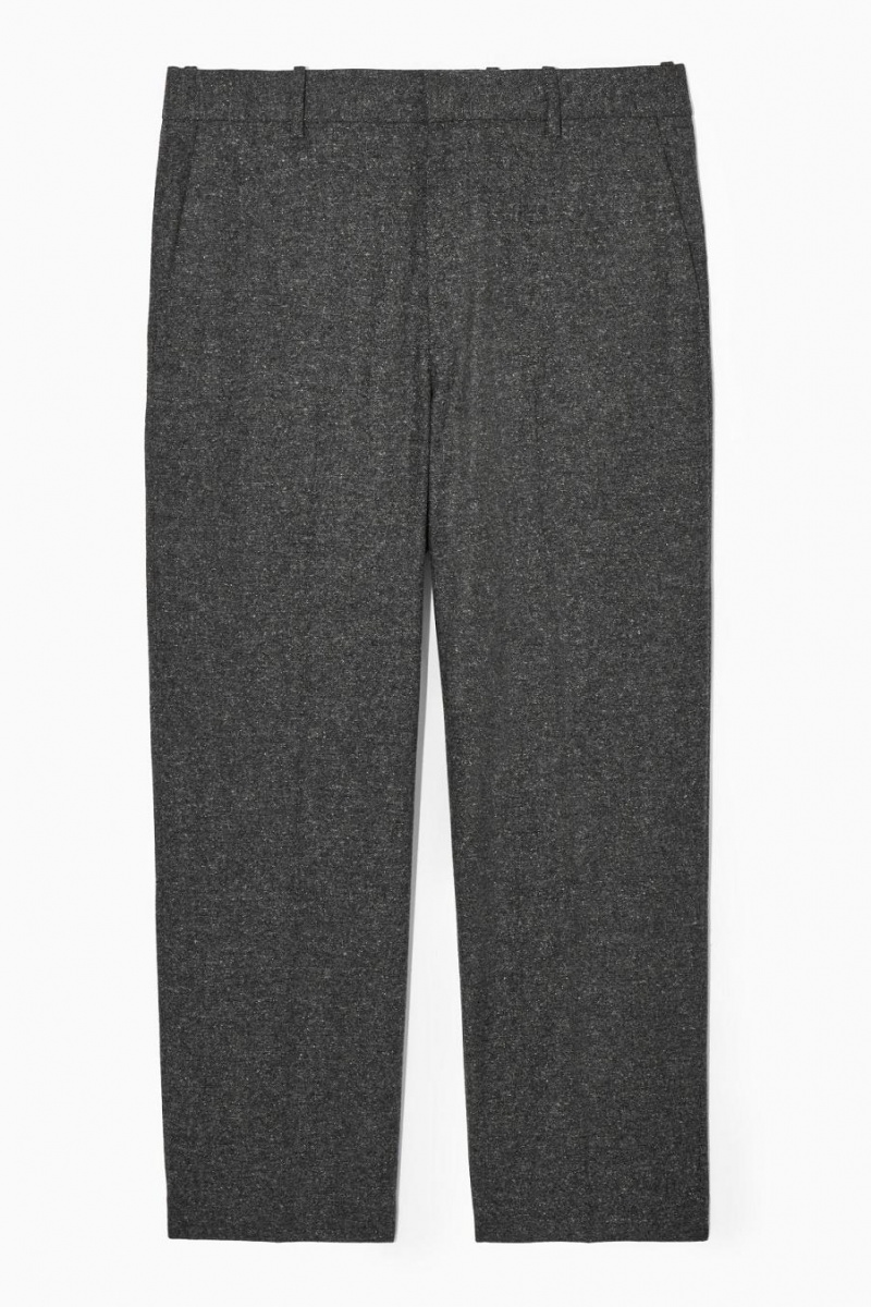 Pantaloni Barbati COS Brushed-wool - Drept Gri | KWEUV-9025