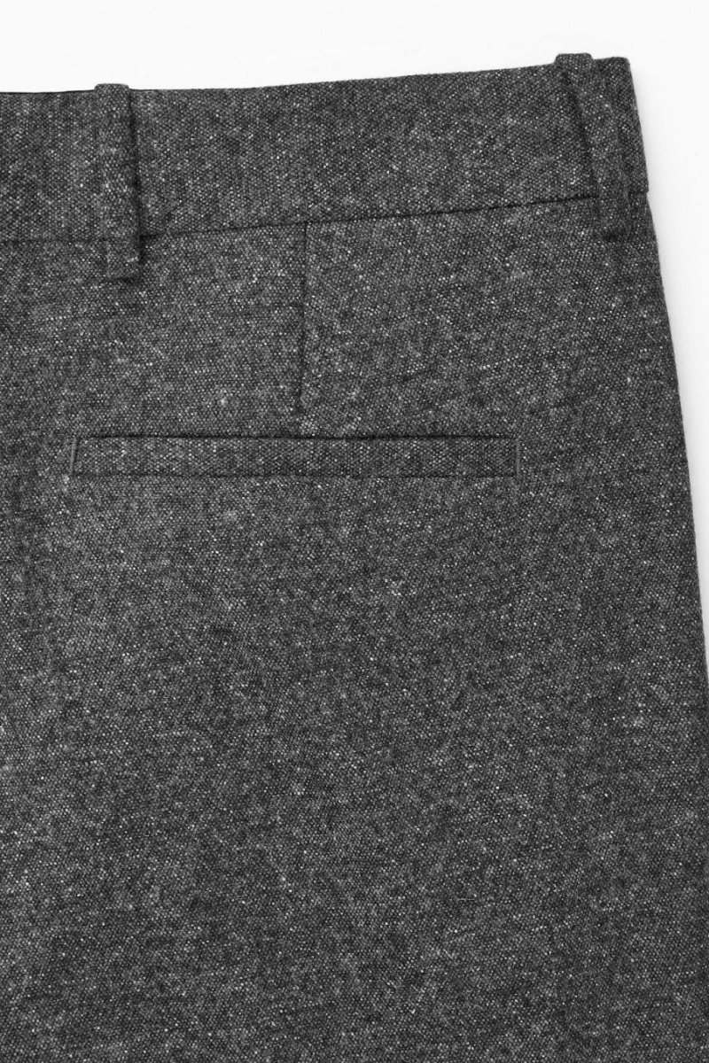 Pantaloni Barbati COS Brushed-wool - Drept Gri | KWEUV-9025