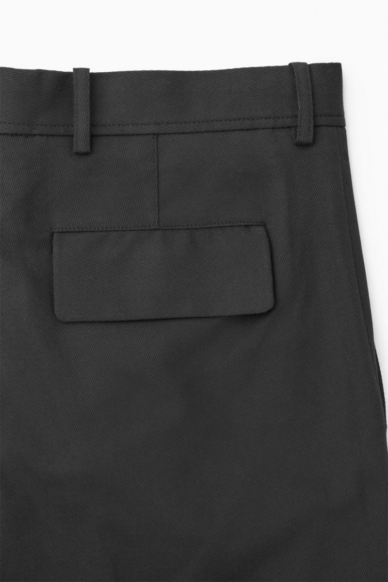Pantaloni Barbati COS Cropped Drept-leg Twill Negrii | AIGEO-7689