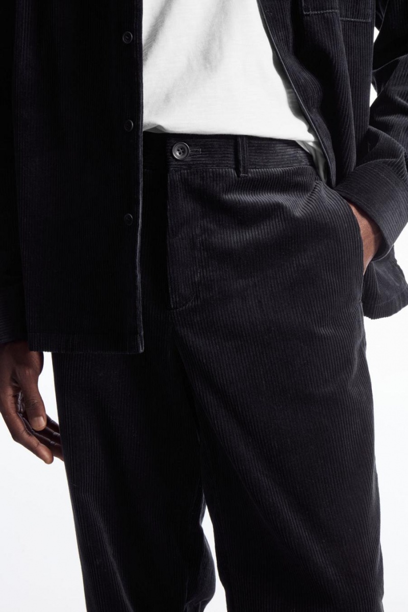 Pantaloni Barbati COS Drept-leg Corduroy Chinos Bleumarin | UOWRI-8543
