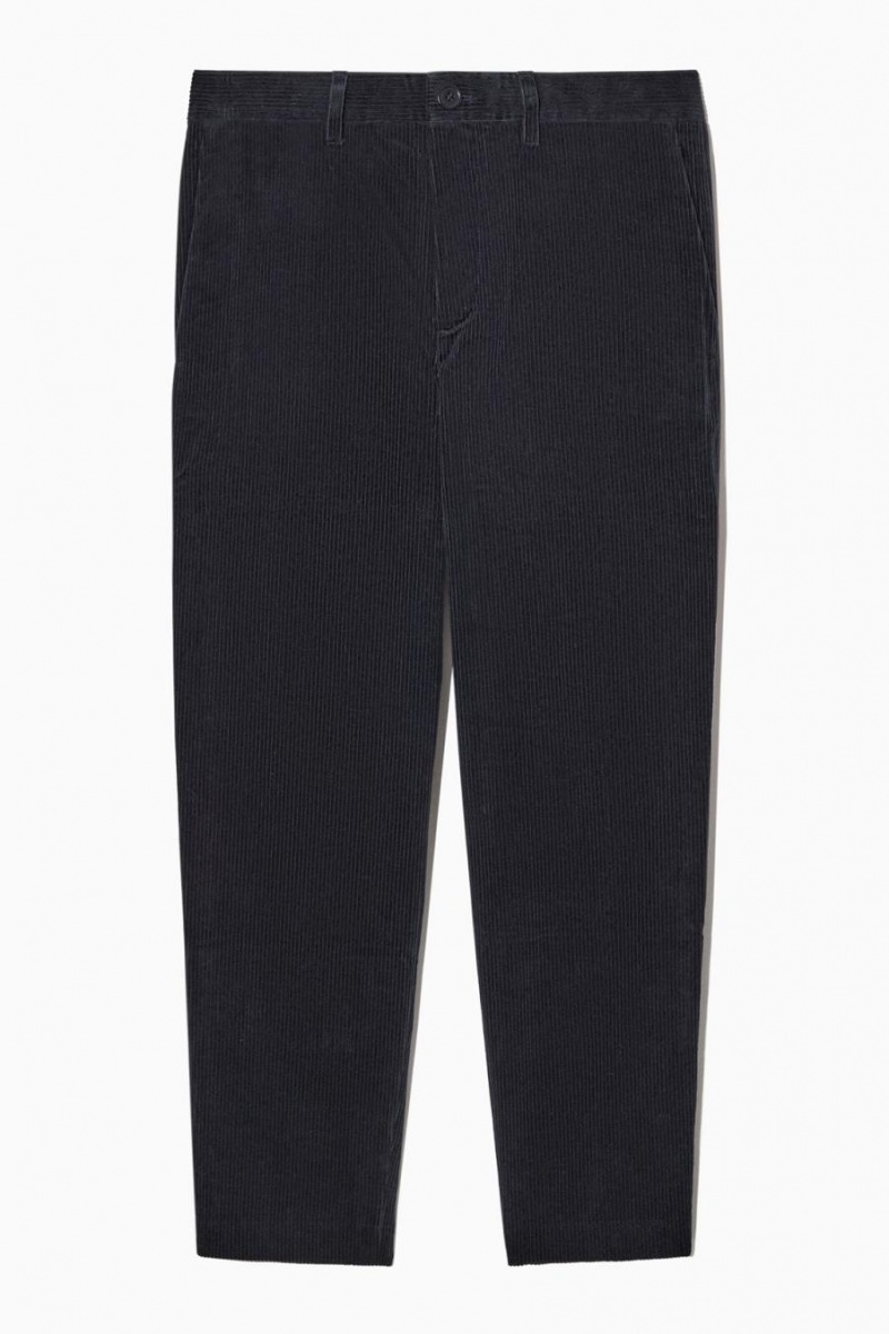 Pantaloni Barbati COS Drept-leg Corduroy Chinos Bleumarin | UOWRI-8543