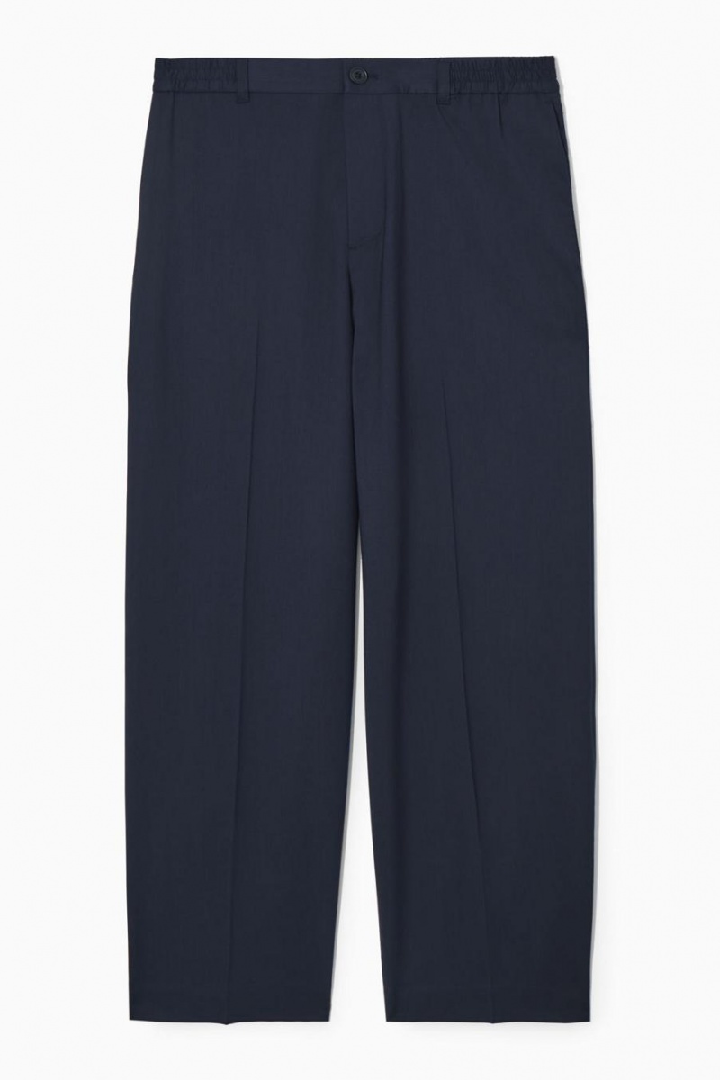 Pantaloni Barbati COS Drept-leg Relaxed Lână Bleumarin | WBFCO-1356