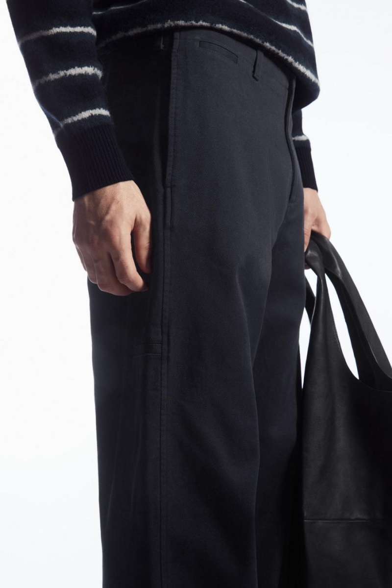Pantaloni Barbati COS Drept-leg Relaxed Utility Bleumarin | FBTJQ-2019