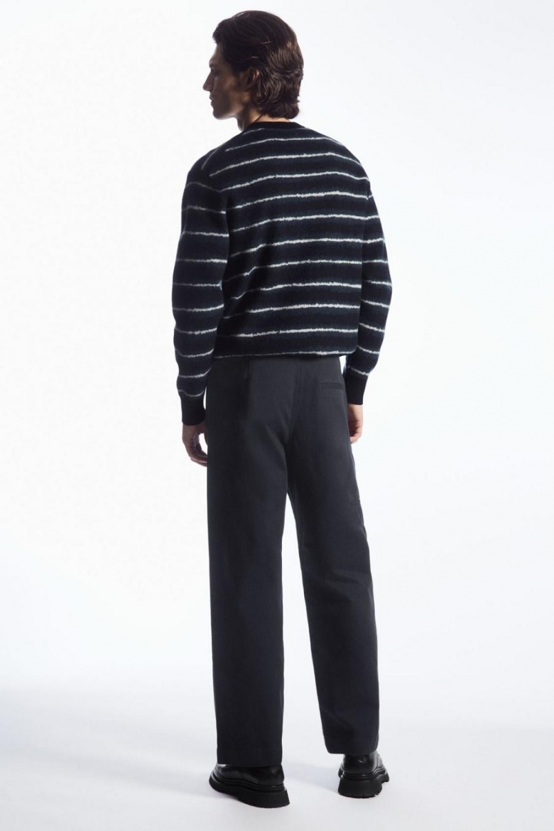 Pantaloni Barbati COS Drept-leg Relaxed Utility Bleumarin | FBTJQ-2019