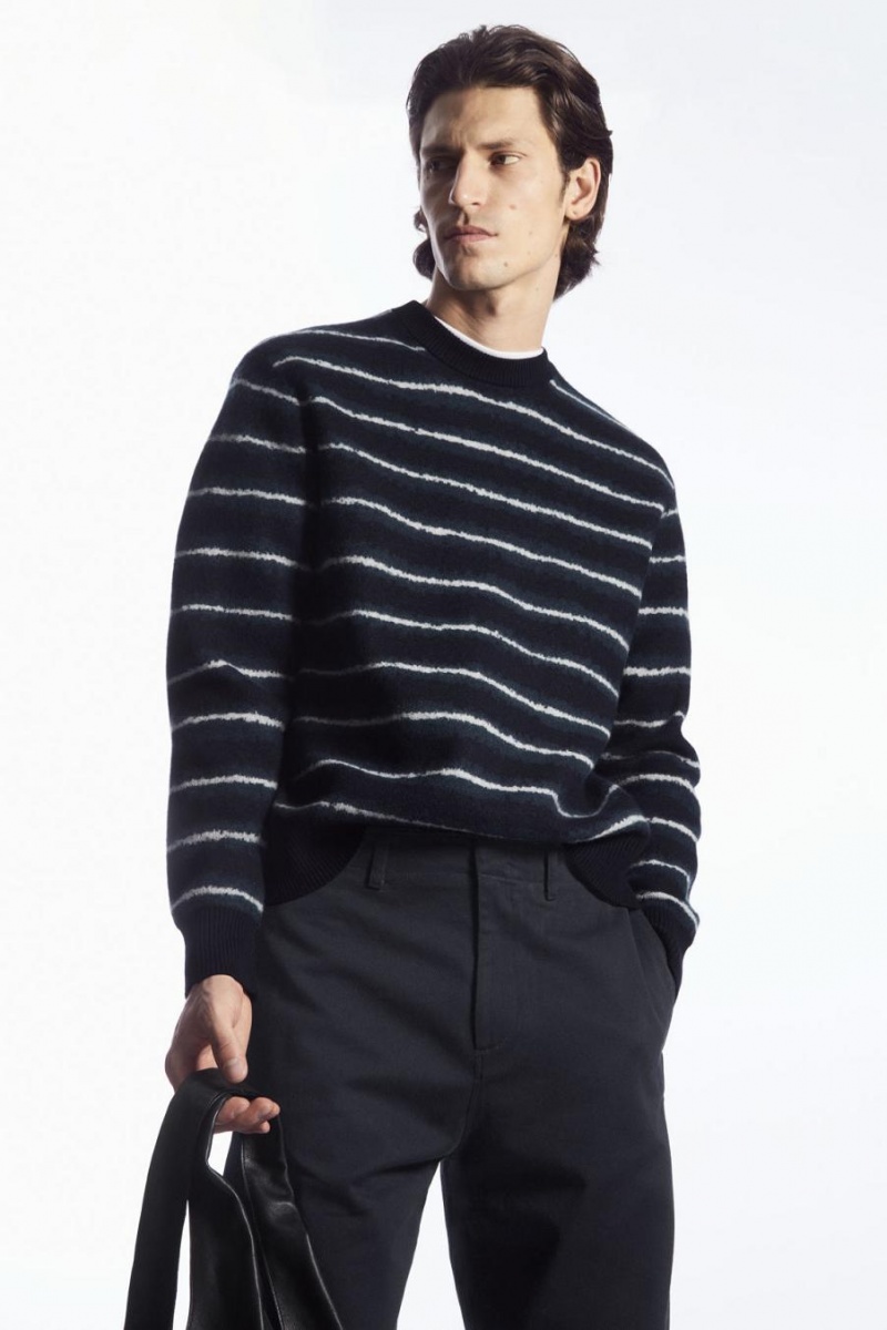 Pantaloni Barbati COS Drept-leg Relaxed Utility Bleumarin | FBTJQ-2019