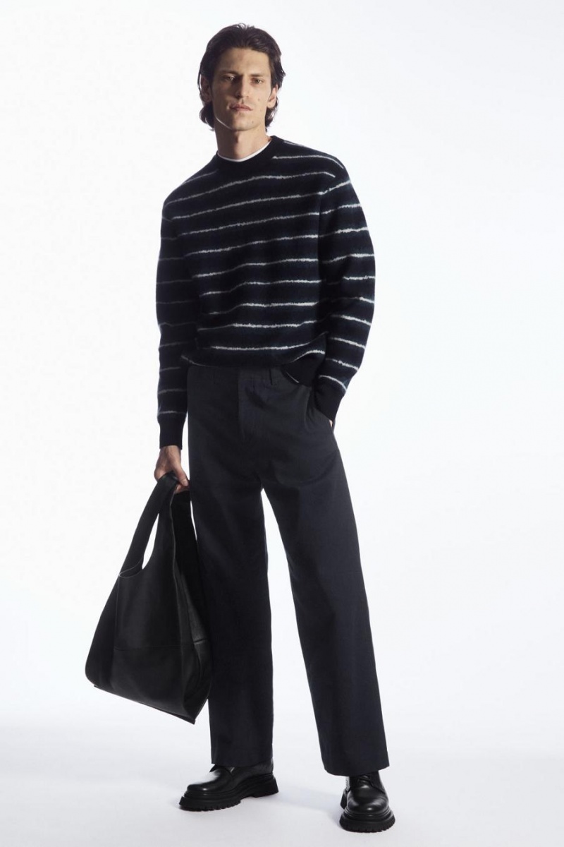 Pantaloni Barbati COS Drept-leg Relaxed Utility Bleumarin | FBTJQ-2019