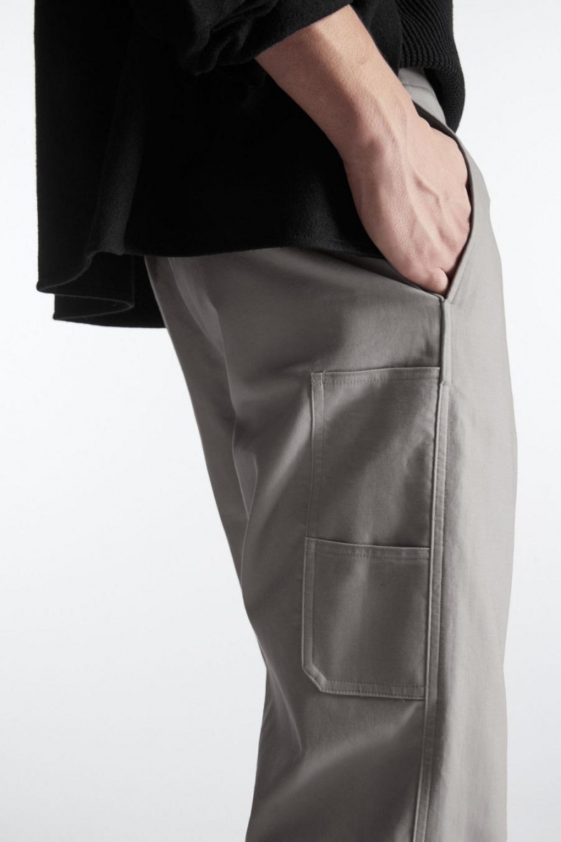 Pantaloni Barbati COS Drept-leg Utility Gri | KMUFX-1265