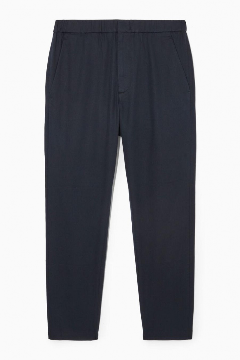Pantaloni Barbati COS Elasticated Tapered Twill Bleumarin | VHAUP-4751