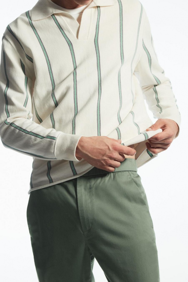 Pantaloni Barbati COS Elasticated Tapered Twill Verzi | BNJMK-8291