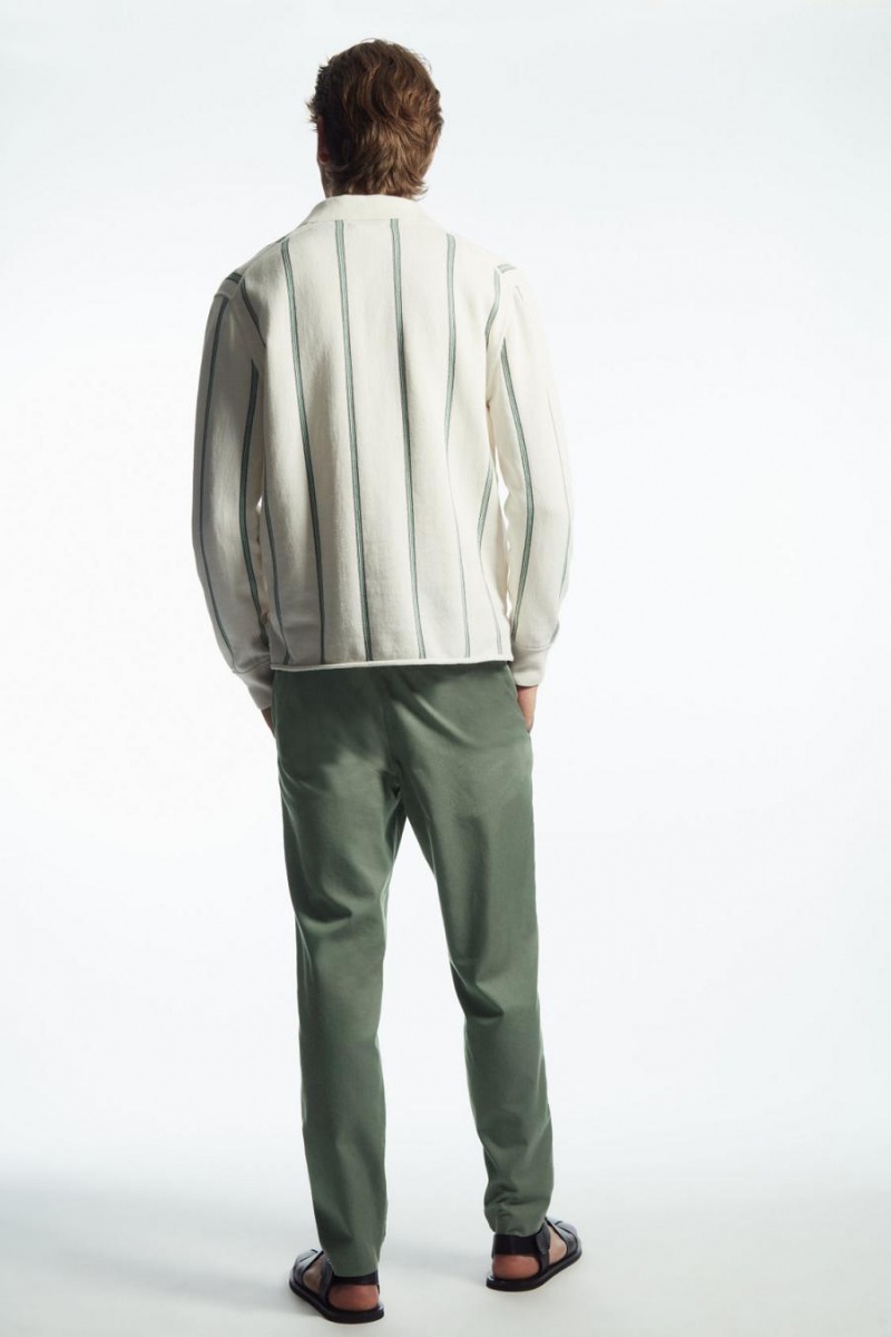 Pantaloni Barbati COS Elasticated Tapered Twill Verzi | BNJMK-8291