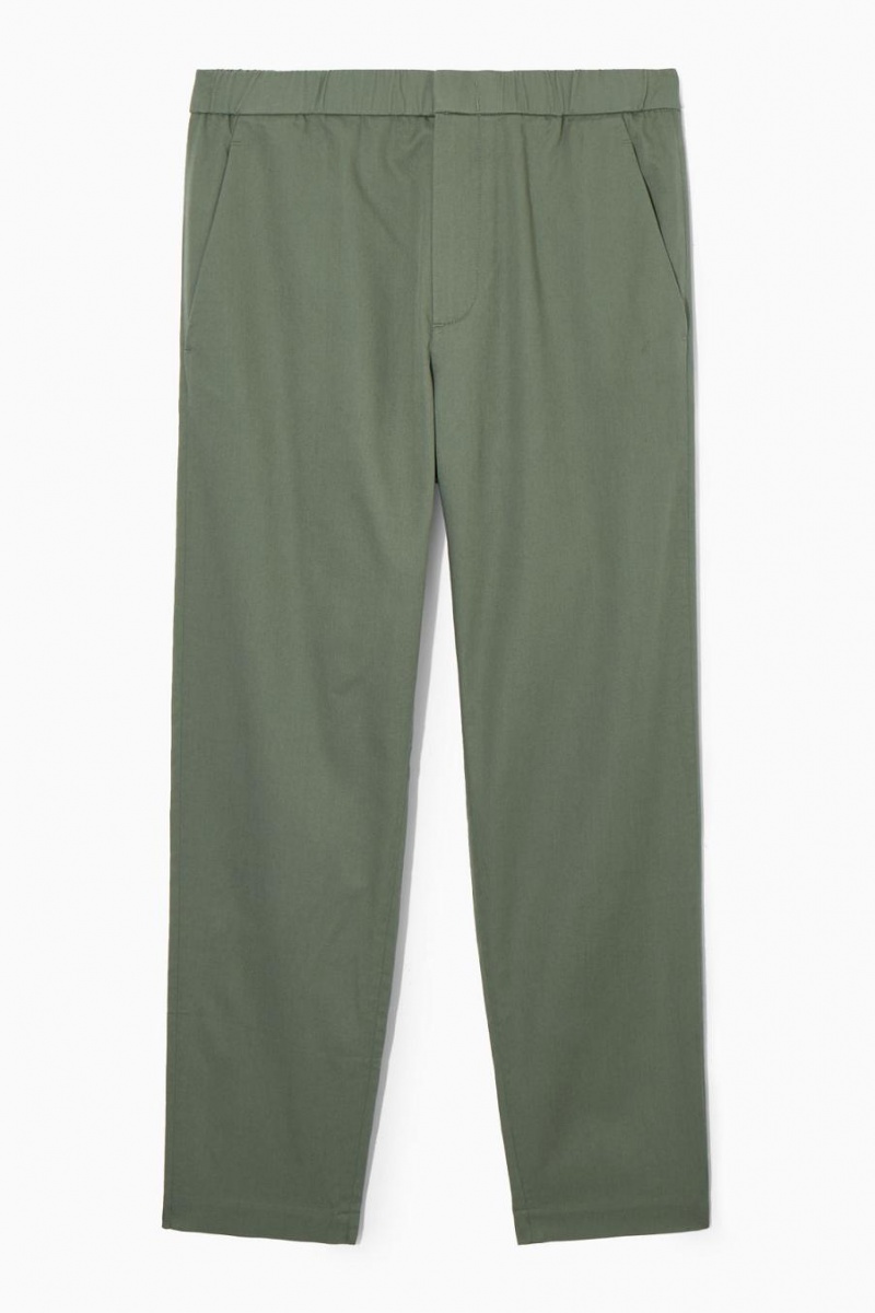 Pantaloni Barbati COS Elasticated Tapered Twill Verzi | BNJMK-8291