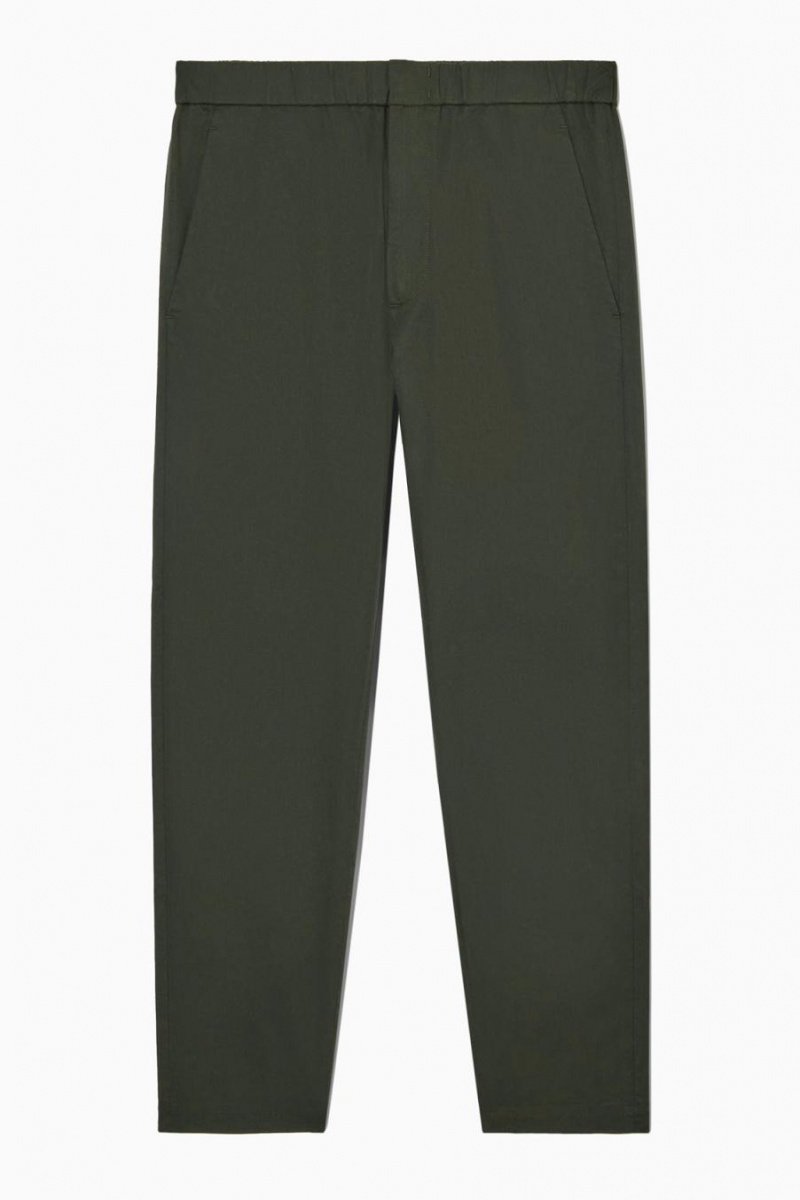 Pantaloni Barbati COS Elasticated Tapered Twill Verzi Inchis | CZIJW-5341