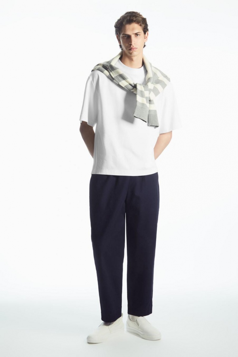 Pantaloni Barbati COS Elasticated Twill Bleumarin | QDIMF-7845