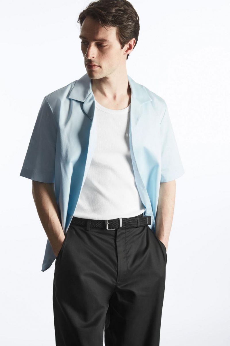 Pantaloni Barbati COS Largi-leg Twill Negrii | YKWSE-1208