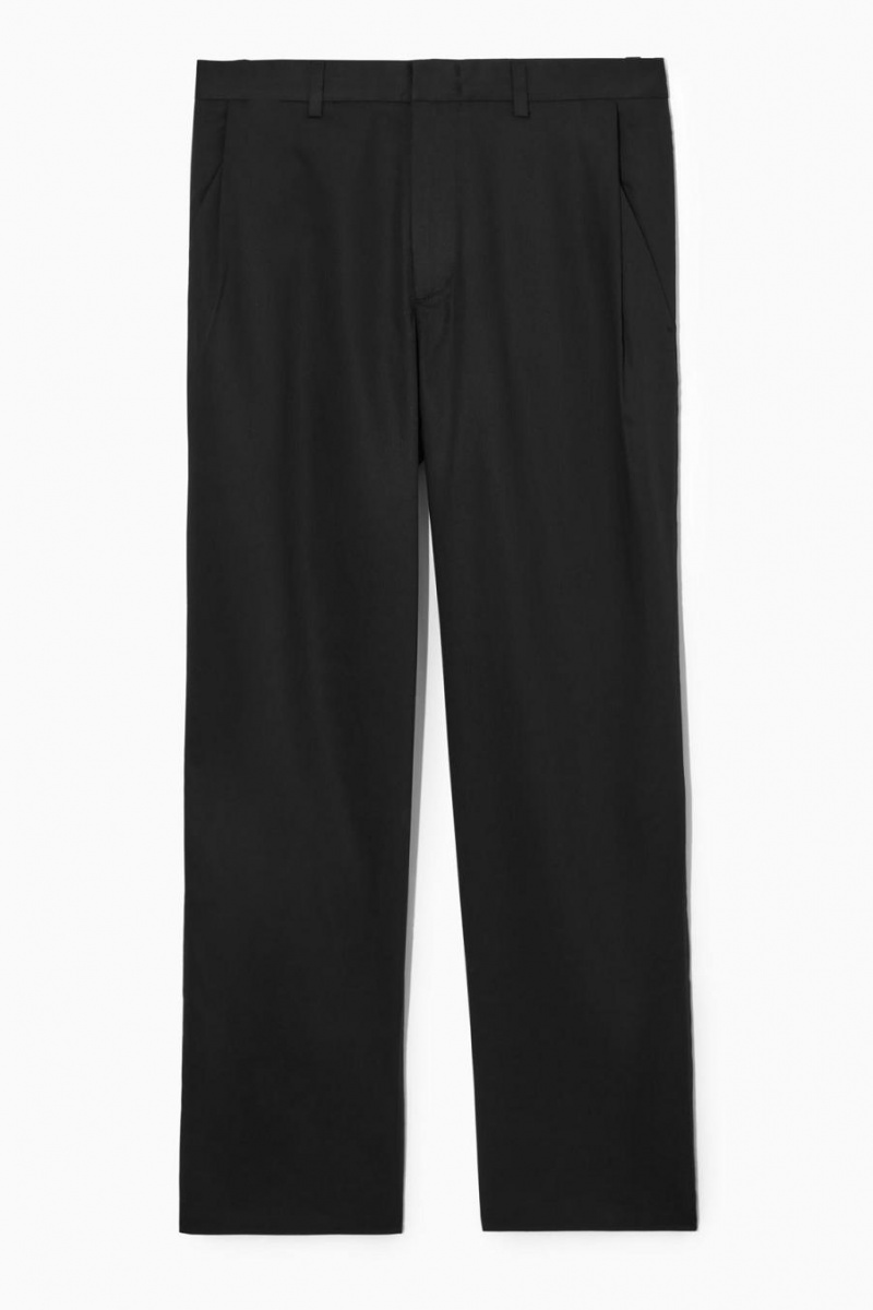 Pantaloni Barbati COS Largi-leg Twill Negrii | YKWSE-1208