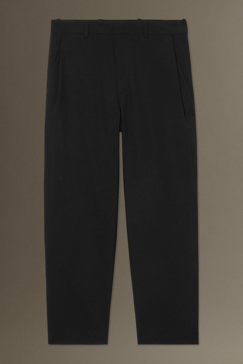 Pantaloni Barbati COS Lână-hopsack - Largi Negrii | HJVWB-9586