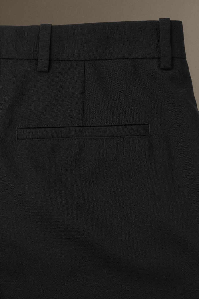Pantaloni Barbati COS Lână-hopsack - Largi Negrii | HJVWB-9586