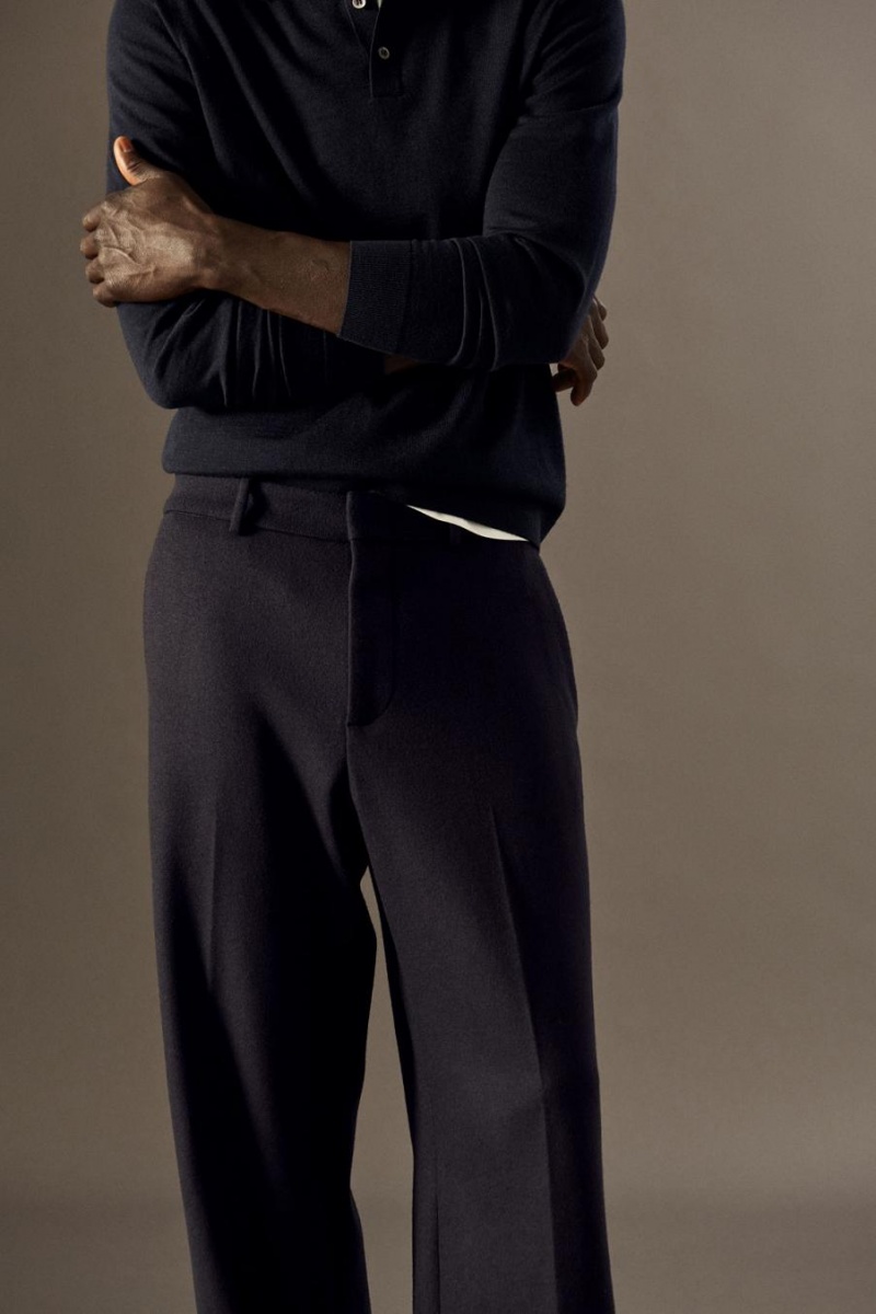 Pantaloni Barbati COS Lână-jersey - Drept Bleumarin | PFLRU-1367