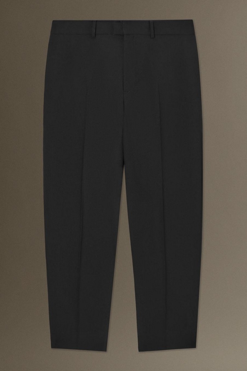 Pantaloni Barbati COS Tailored Lână-hopsack - Drept Negrii | MKIEB-3621