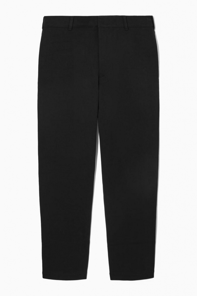 Pantaloni Barbati COS Tapered Bumbac-jersey Negrii | NUOHD-6473