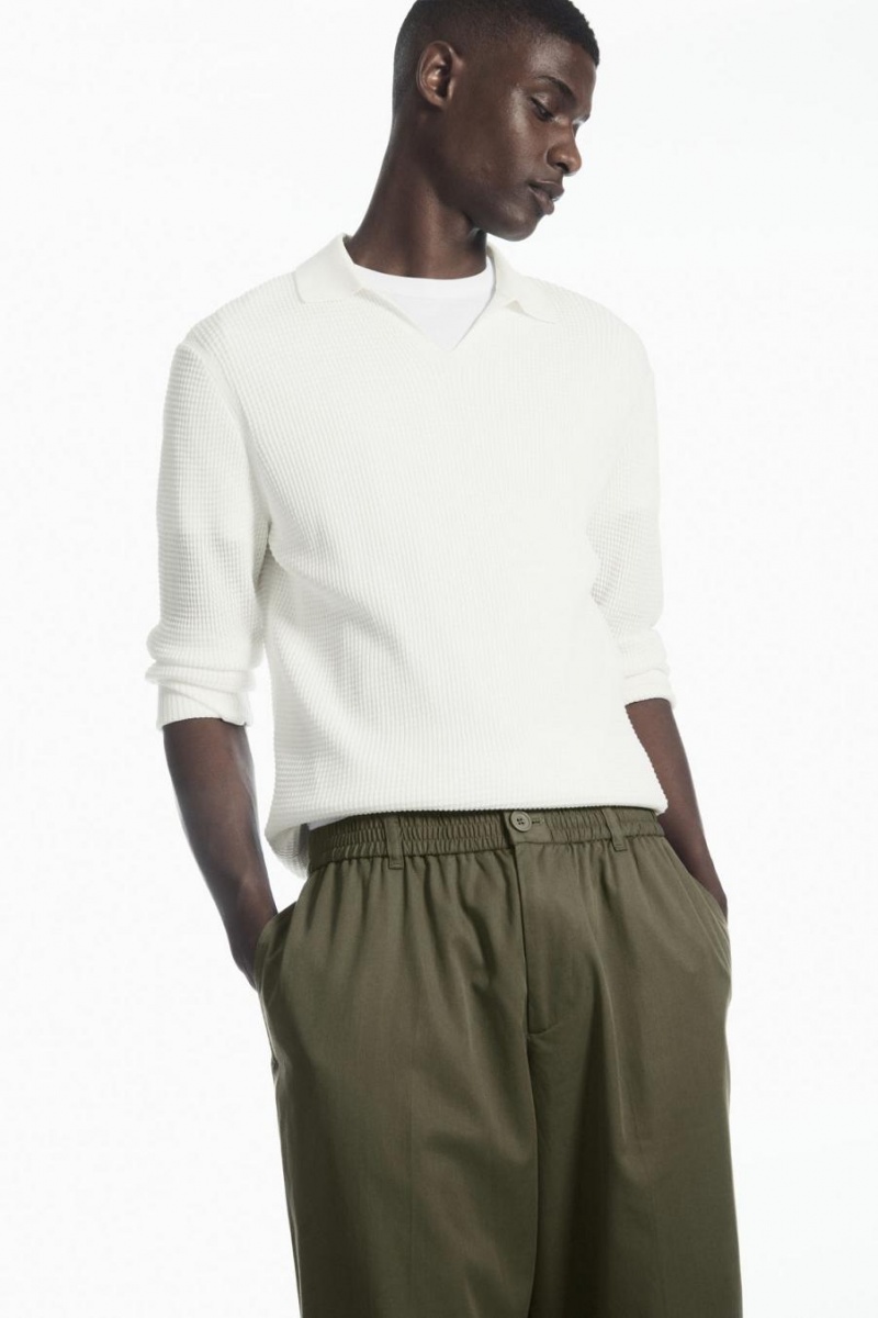 Pantaloni Barbati COS Tapered Elasticated Kaki | EODBP-7623