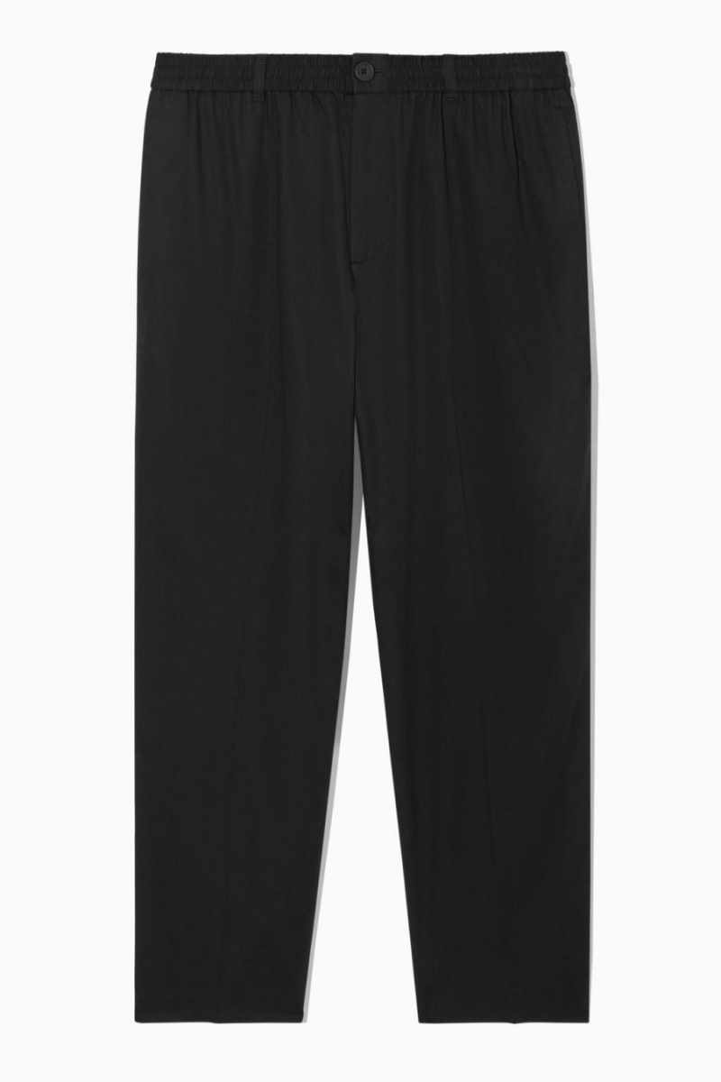 Pantaloni Barbati COS Tapered Elasticated Negrii | MCPKE-9651