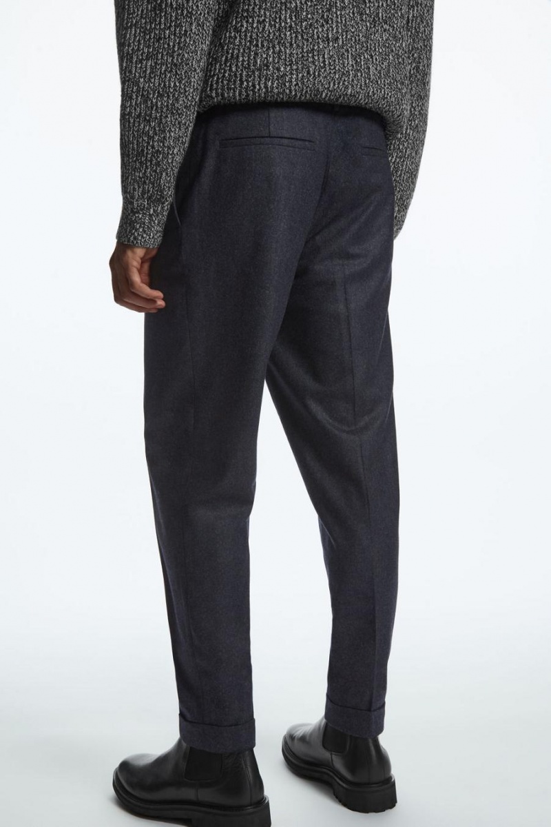 Pantaloni Barbati COS Tapered Lână Bleumarin | IJMQD-9678