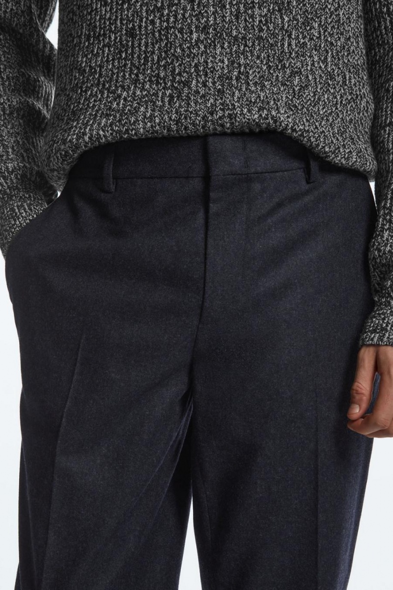 Pantaloni Barbati COS Tapered Lână Bleumarin | IJMQD-9678