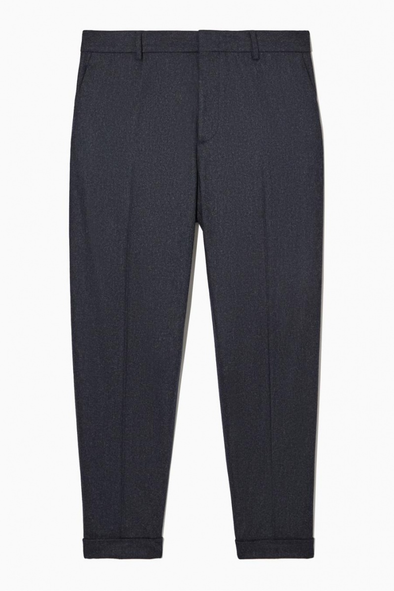 Pantaloni Barbati COS Tapered Lână Bleumarin | IJMQD-9678