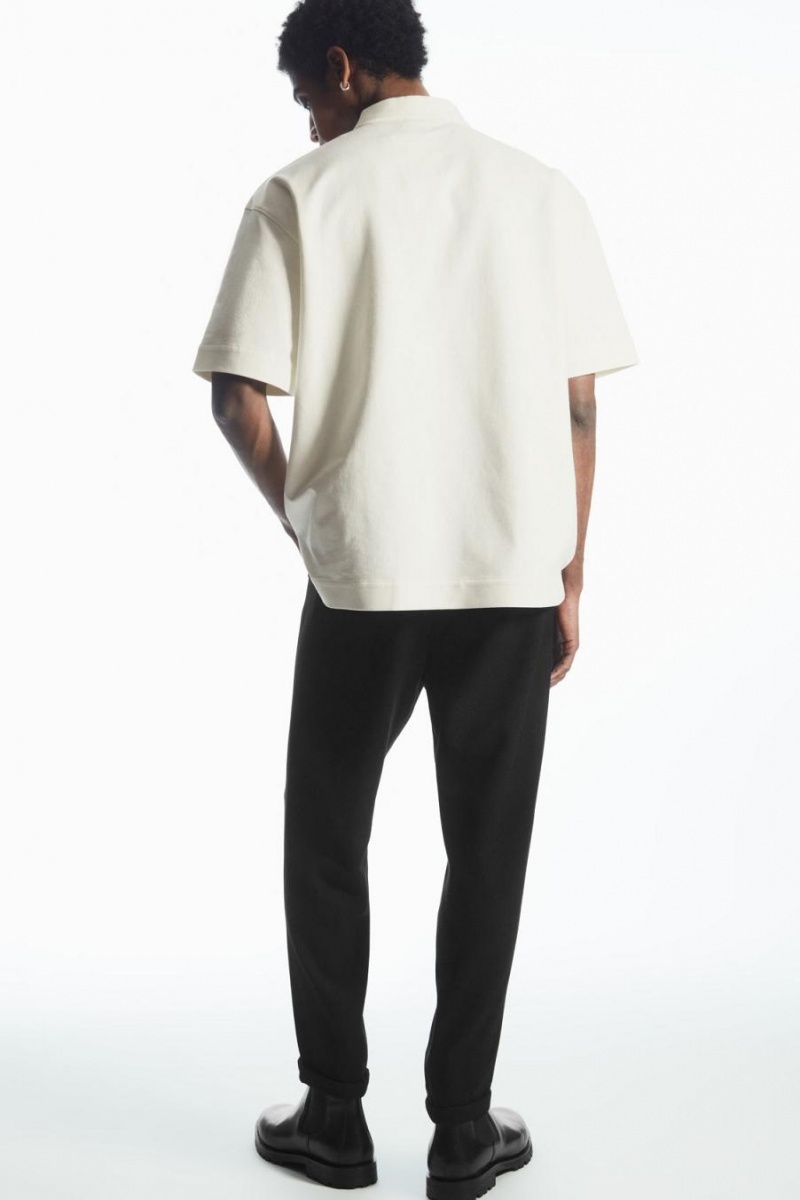 Pantaloni Barbati COS Tapered Lână Chinos Negrii | KAIDF-5928