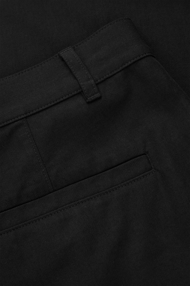 Pantaloni Barbati COS Tapered Lână Chinos Negrii | KAIDF-5928