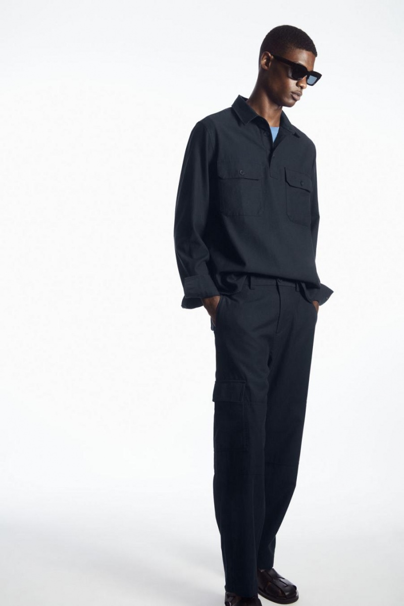 Pantaloni Barbati COS Tapered Utility Bleumarin | FLCTH-7524