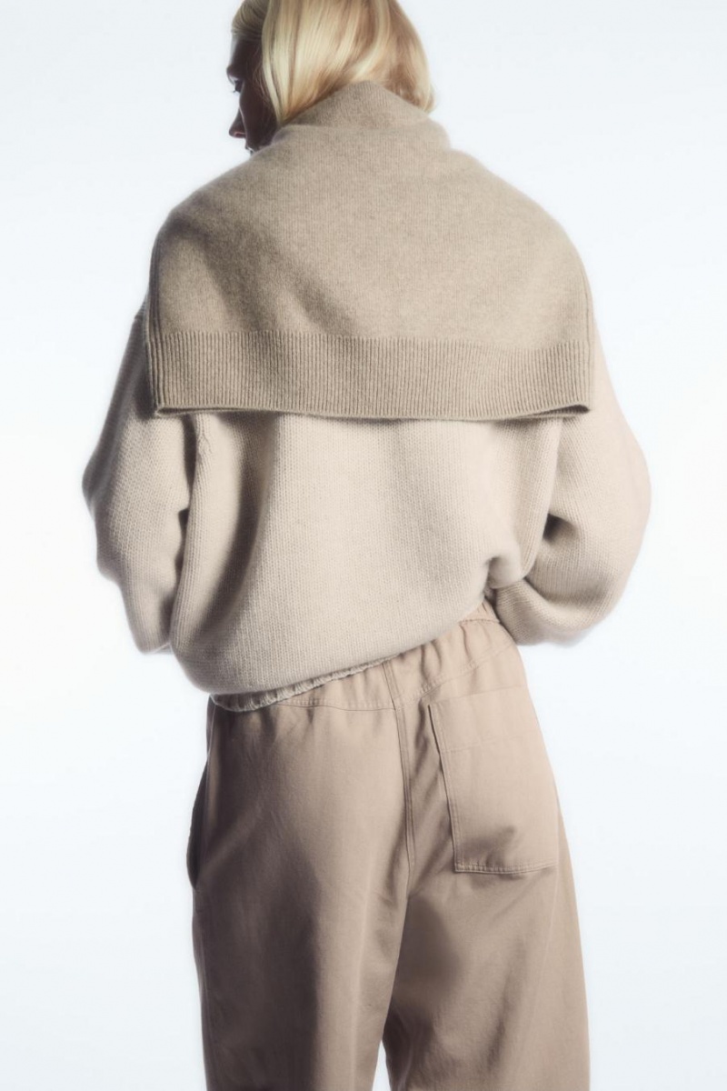 Pantaloni Dama COS Barrel-leg Drawstring Bej | CXURO-6108