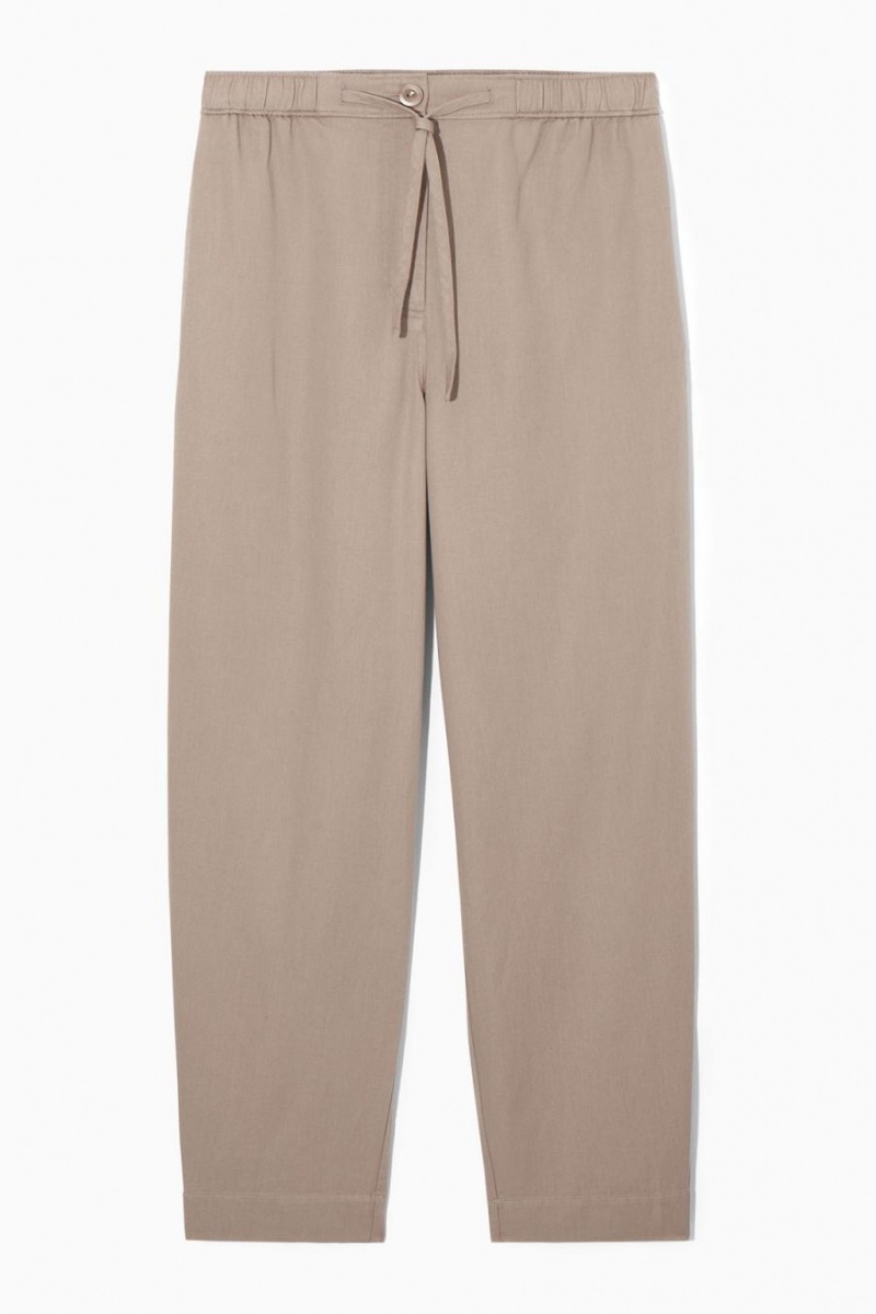 Pantaloni Dama COS Barrel-leg Drawstring Bej | CXURO-6108
