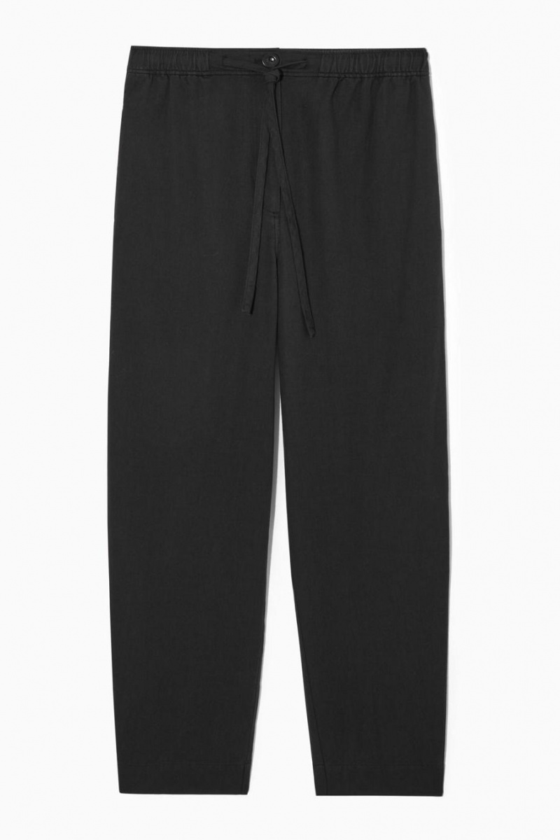 Pantaloni Dama COS Barrel-leg Drawstring Negrii | FHRGD-6904