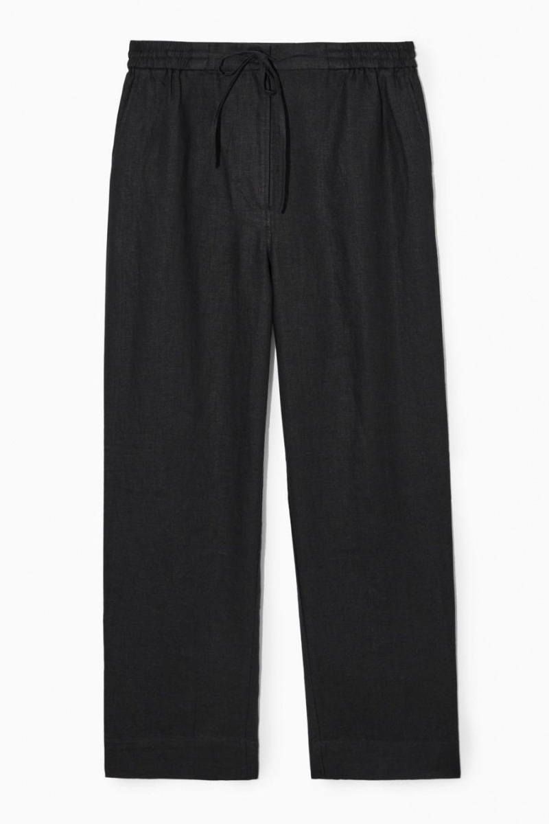 Pantaloni Dama COS Barrel-leg Linen Negrii | CJYFQ-6319
