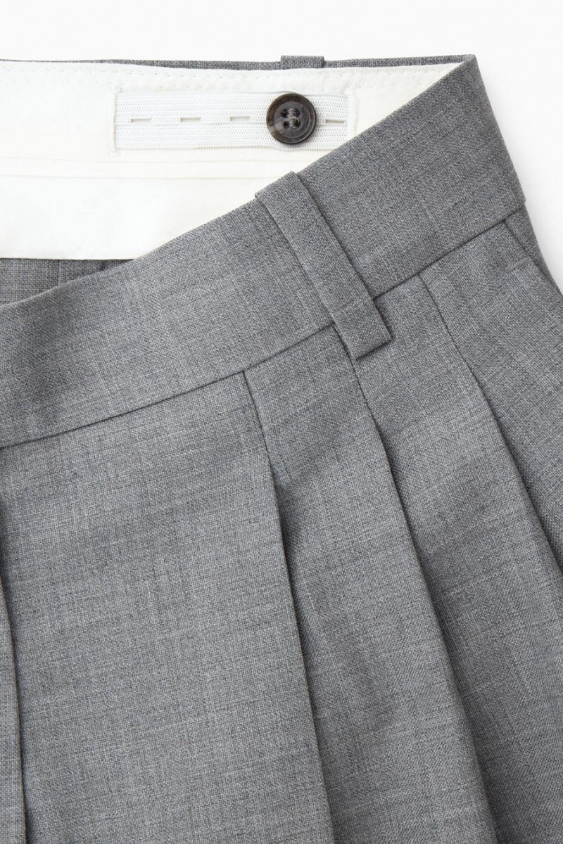 Pantaloni Dama COS Barrel-leg Lână Gri | AWMPI-1528