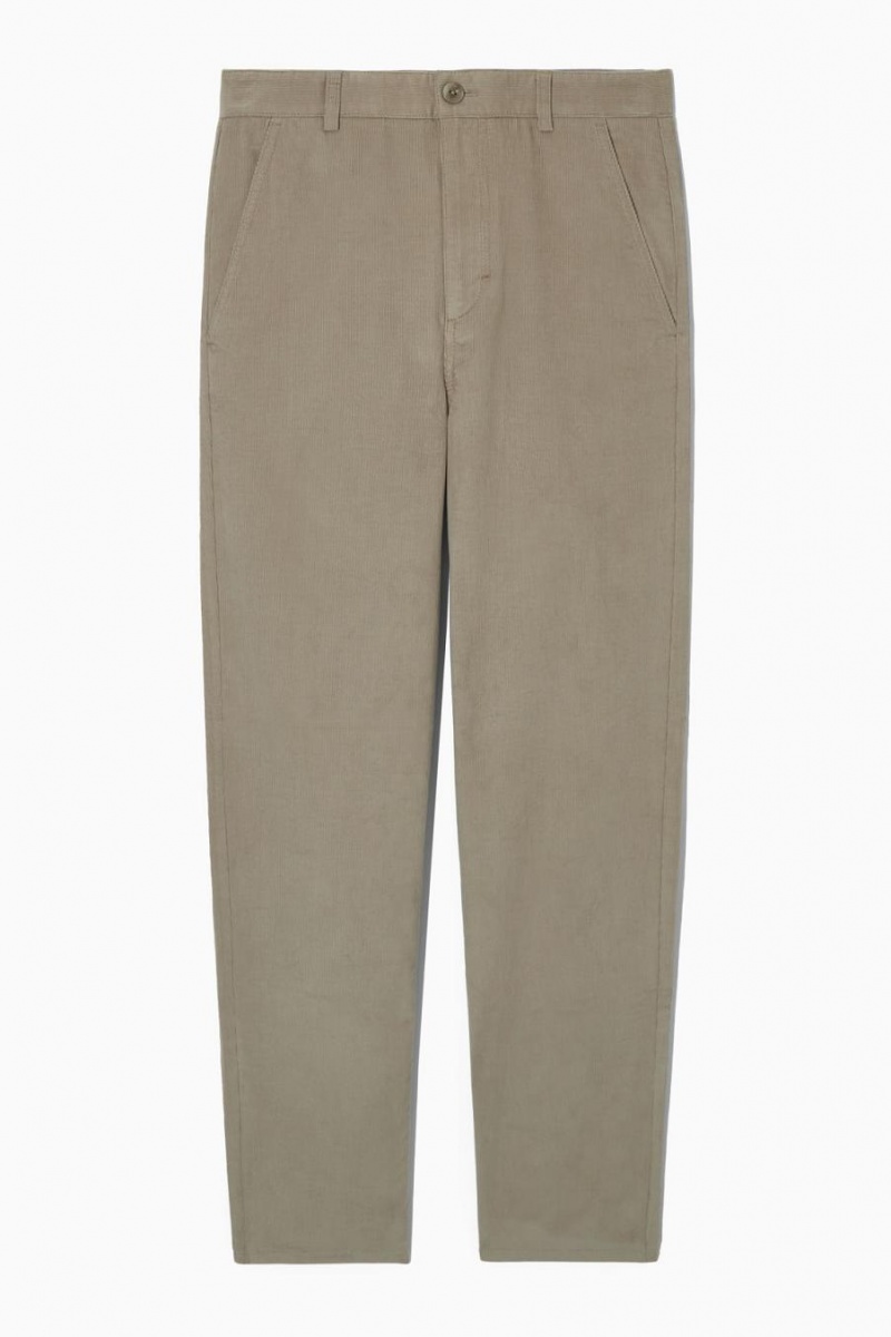Pantaloni Dama COS Drept-leg Corduroy Chinos Bej | PJHBM-0571