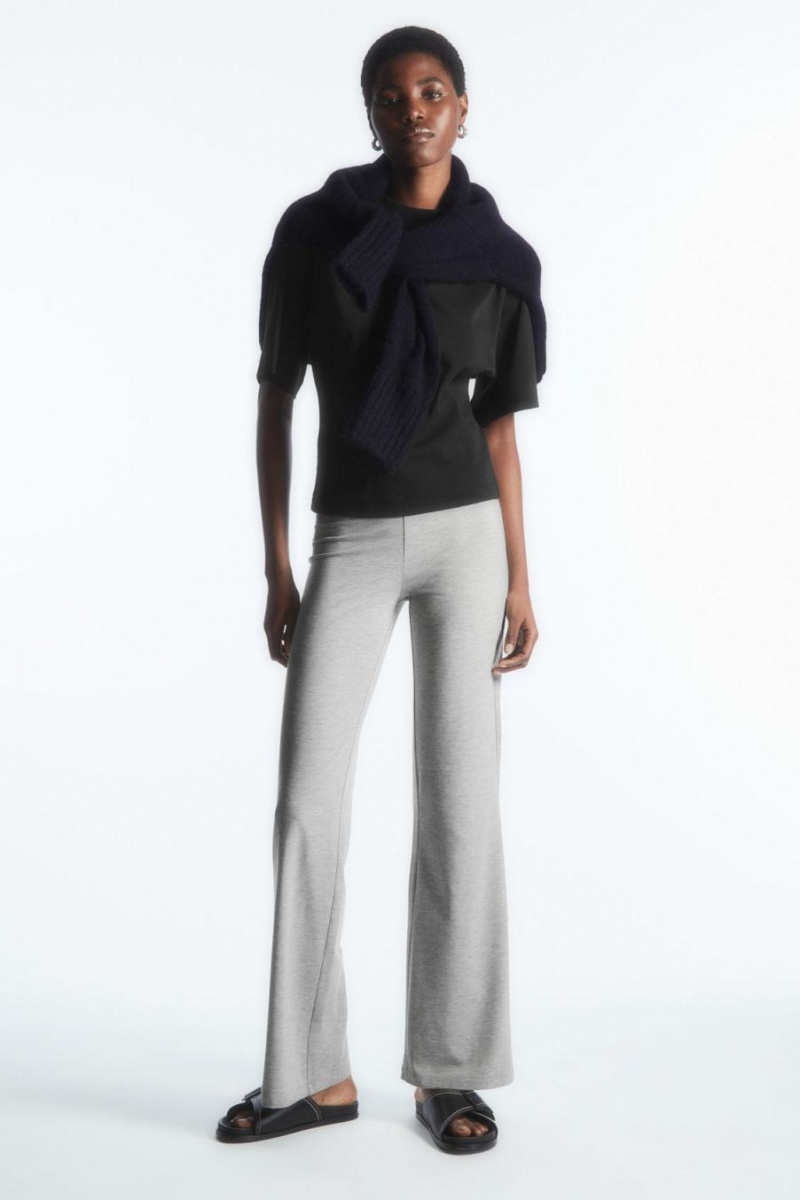 Pantaloni Dama COS Flared Jersey Gri Deschis | DOWKY-2704