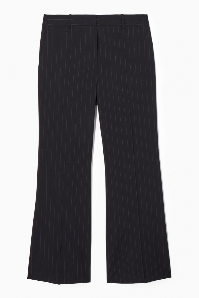 Pantaloni Dama COS Flared Lână Bleumarin | PESJX-8372