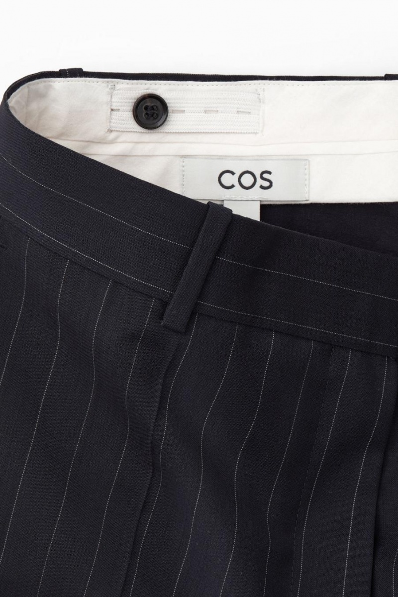 Pantaloni Dama COS Flared Lână Bleumarin | PESJX-8372