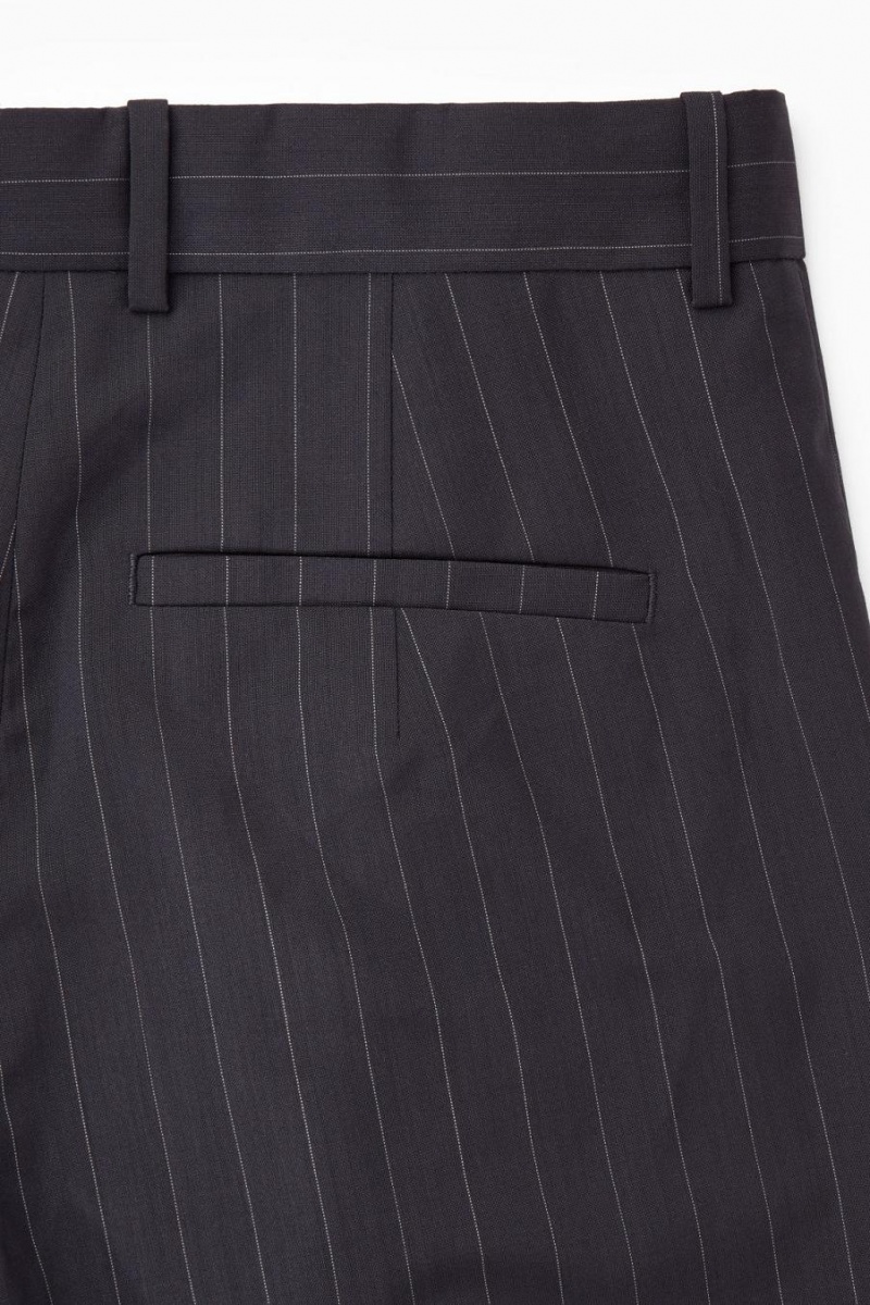 Pantaloni Dama COS Flared Lână Bleumarin | PESJX-8372